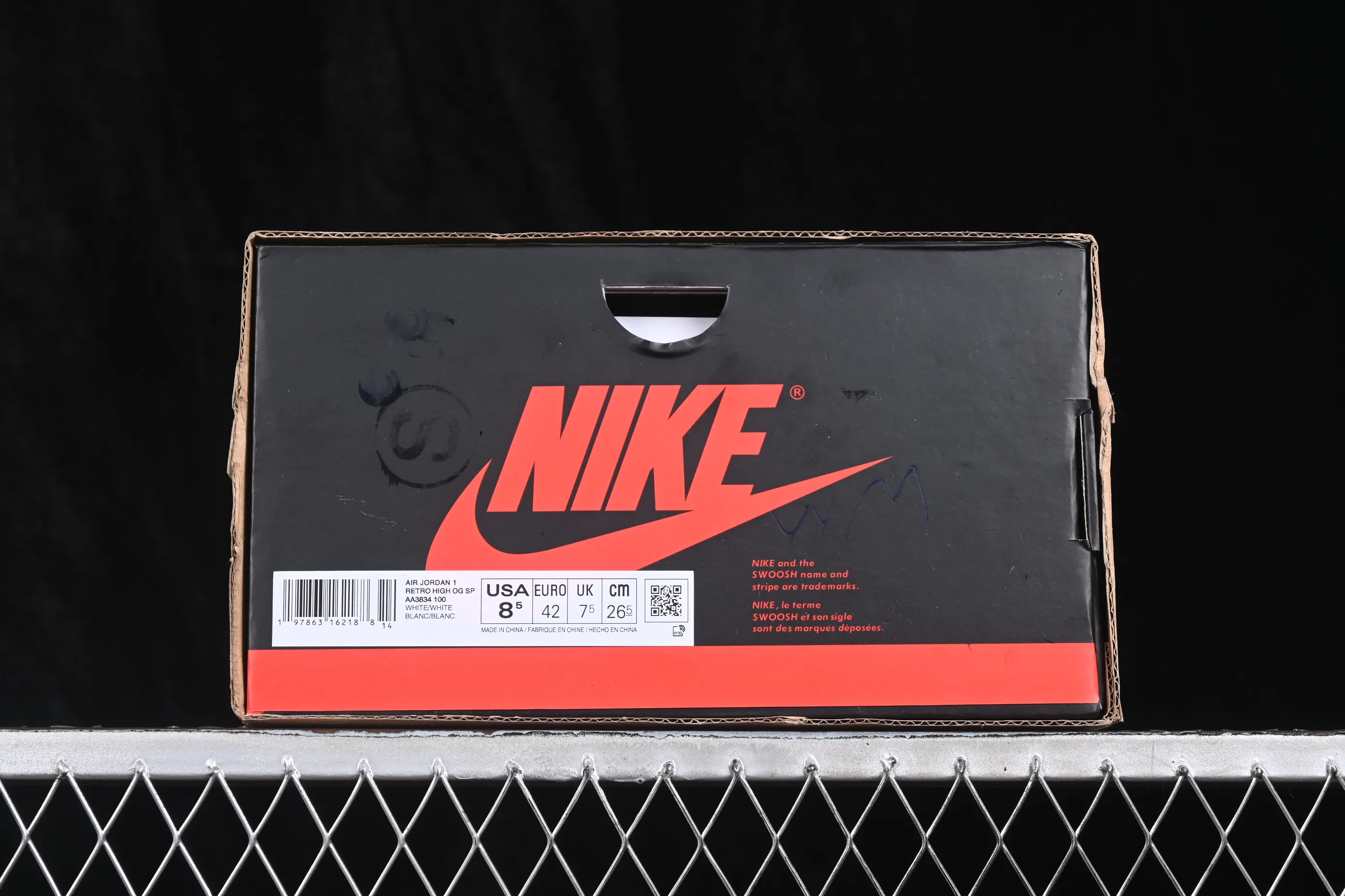 All categories Air Jordan Jordan series basketball shoes Air Jordan 1 High Off White x Air Jordan OW AJ1 Joe 1 joint white high-top basketball shoes AA3834-100